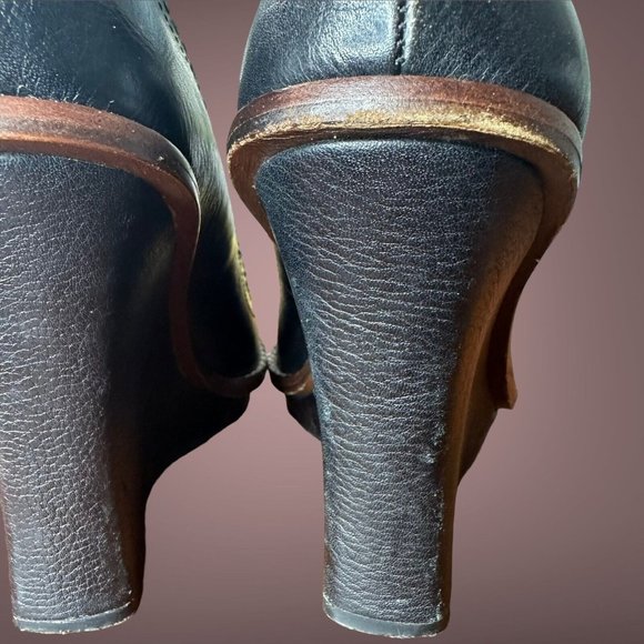 True Religion|Womens|Wedge Heels Shoes|Size 8.5|Black|100% Leather|Platform - Picture 11 of 15